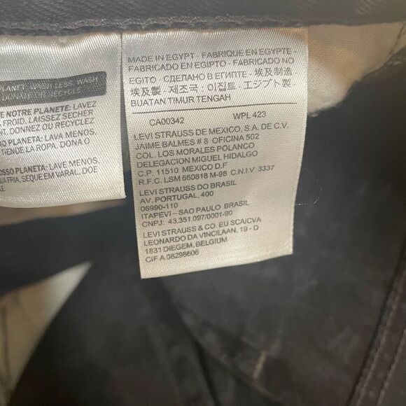 Levis 505 Jeans Men 36 x 34 Black‎ Dark Wash Regular Straight Denim Red Tab Marl - Picture 2 of 9